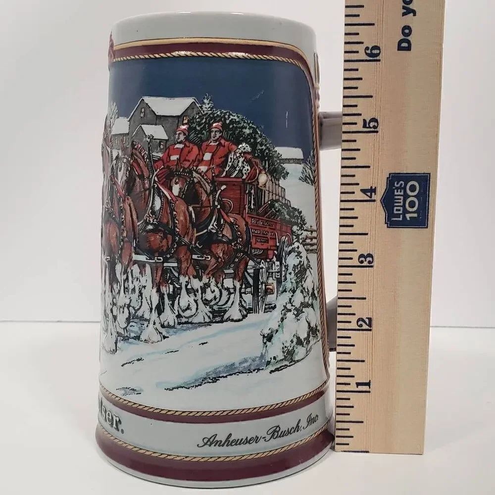 ‎BUDWEISER SPECIAL EDITION 1989 HOLIDAY STEIN  WINTER'S EVENING